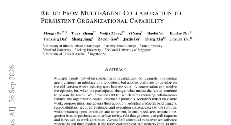 Relic turns multi-agent coding failures into persistent executable protocols