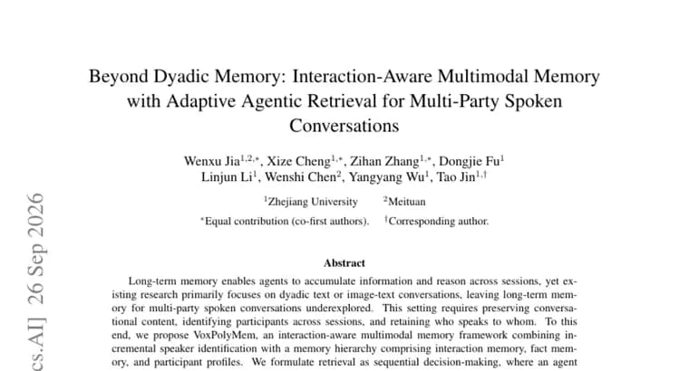 VoxPolyMem gives agents long-term memory for multi-party spoken talk