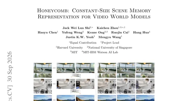 Honeycomb video world model keeps scene memory at constant size