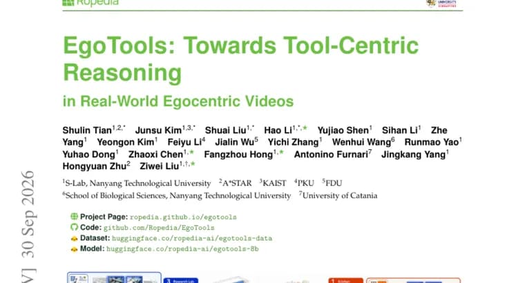 EgoTools introduces 100-hour video dataset and benchmark for tool-use reasoning