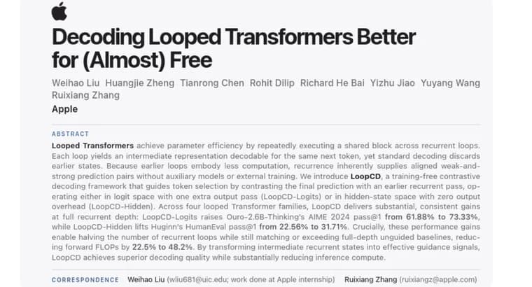 LoopCD lifts looped Transformer accuracy with no extra training