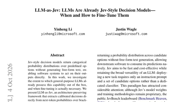LLM-as-Jev paper: Qwen3.5-4B already works as a decision model without training
