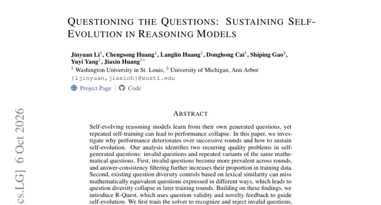 R-Quest keeps self-evolving reasoning models from collapsing by filtering bad questions