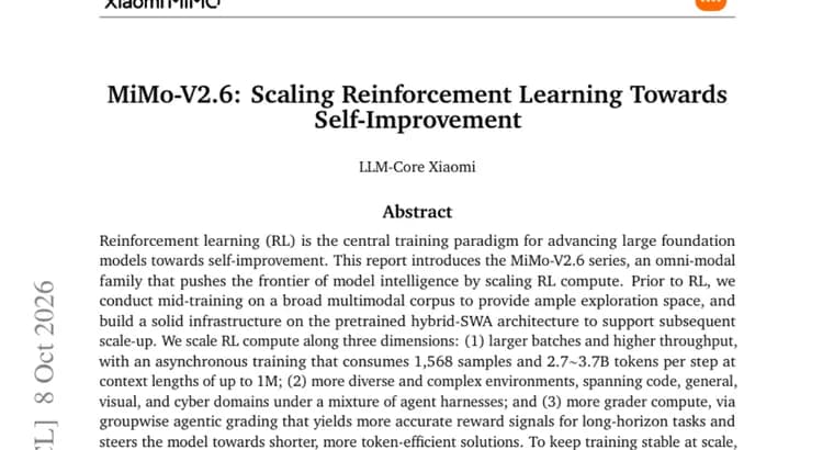 MiMo-V2.6 report details scaling RL compute along three dimensions