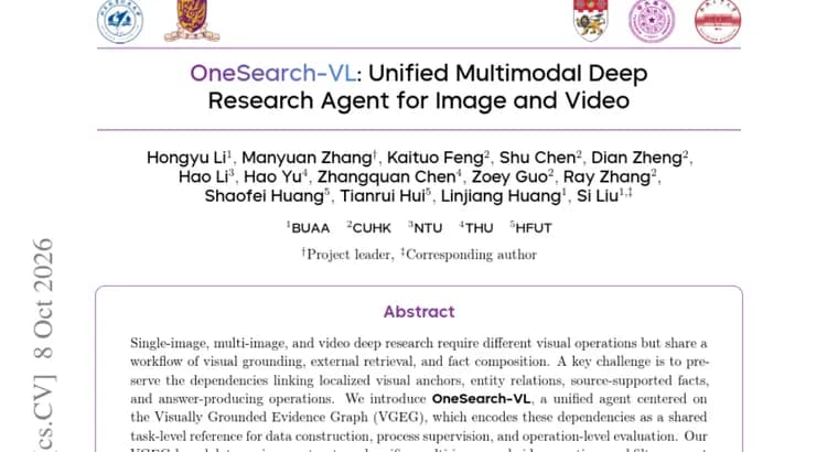 OneSearch-VL unifies image and video deep research in one 8B agent