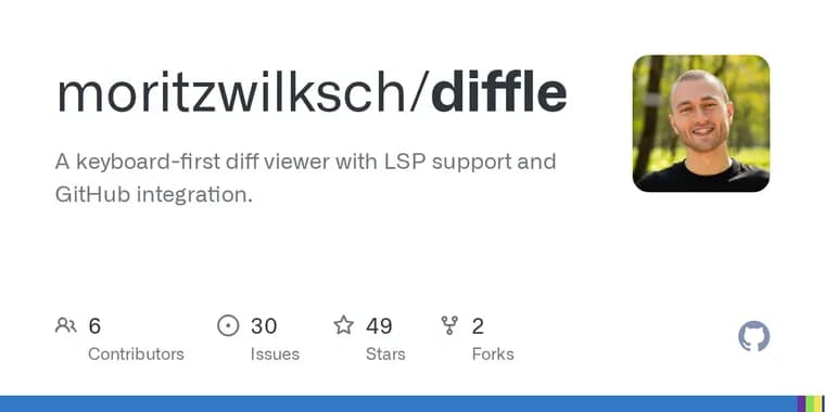 Diffle is a keyboard-driven Git diff viewer with LSP support and agent-prompt export