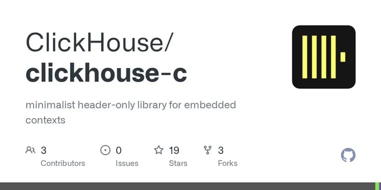ClickHouse C: a header-only C client for the ClickHouse native protocol