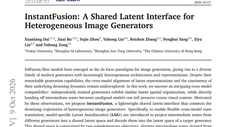 InstantFusion links denoising across frozen image generators