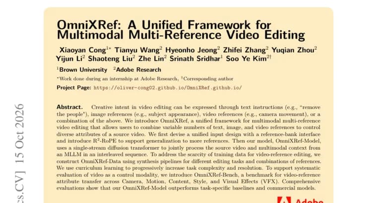 OmniXRef edits video from mixed text, image and video references