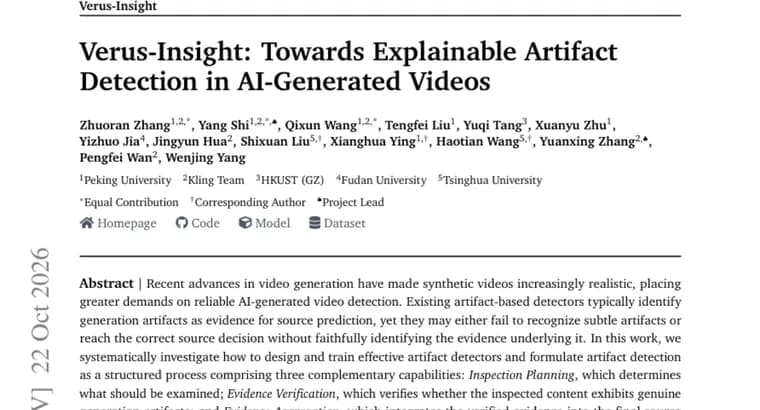 Verus-Insight detects AI-generated video by checking artifacts step by step