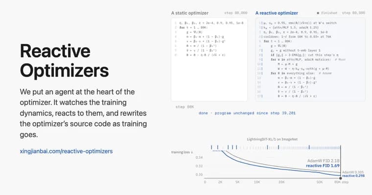 OPAL: an agent rewrites the optimizer's code during training