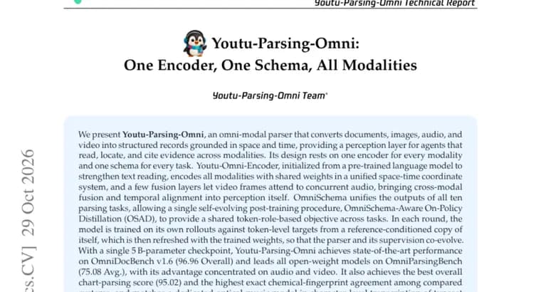 Youtu-Parsing-Omni, a 5B parser for documents, audio and video, tops OmniDocBench v1.6